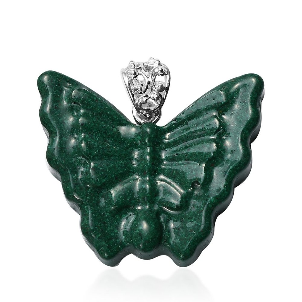 Constituted Malachite Butterfly Pendant